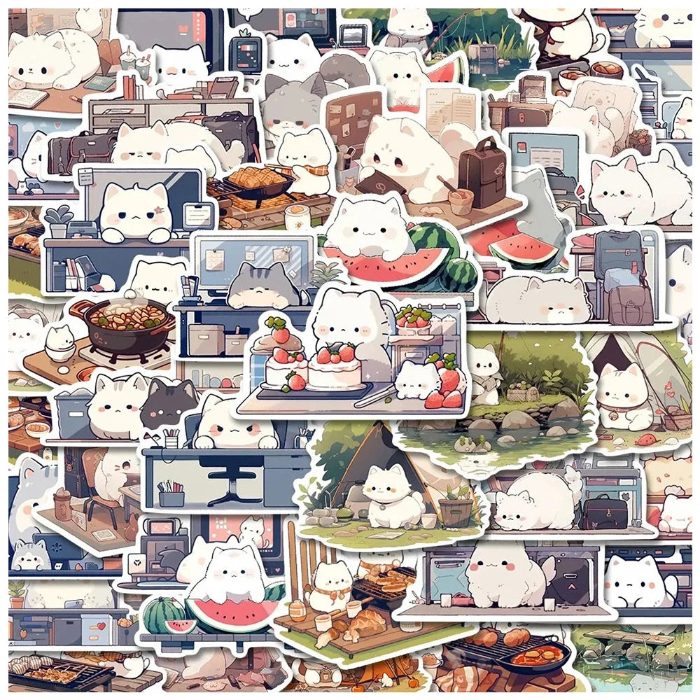 10/30/54pcs Kawaii Cats Stickers