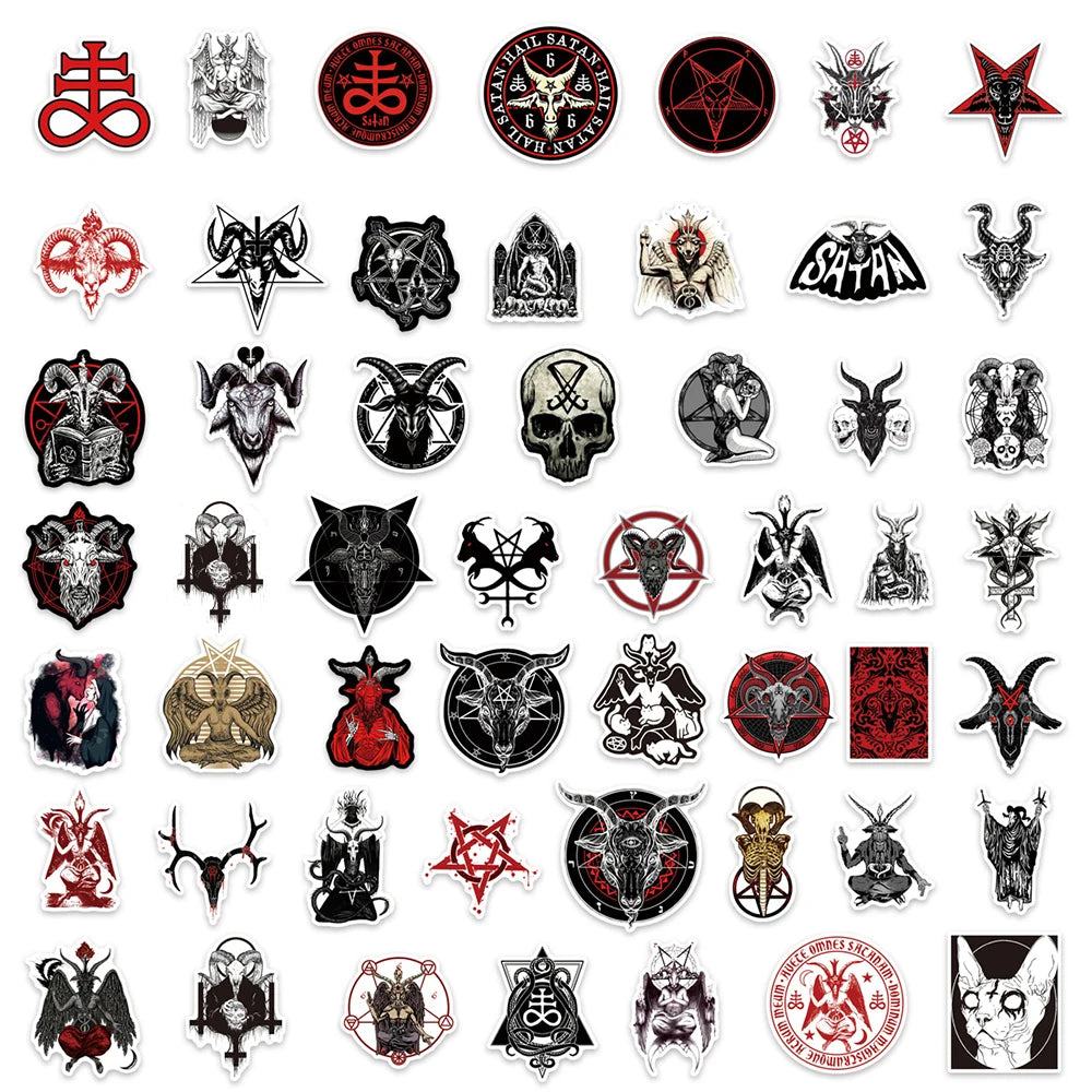 10/30/50pcs Satanic sticker lot